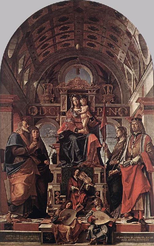 MONTAGNA, Bartolomeo Madonna and Child Enthroned with Saints sg Germany oil painting art